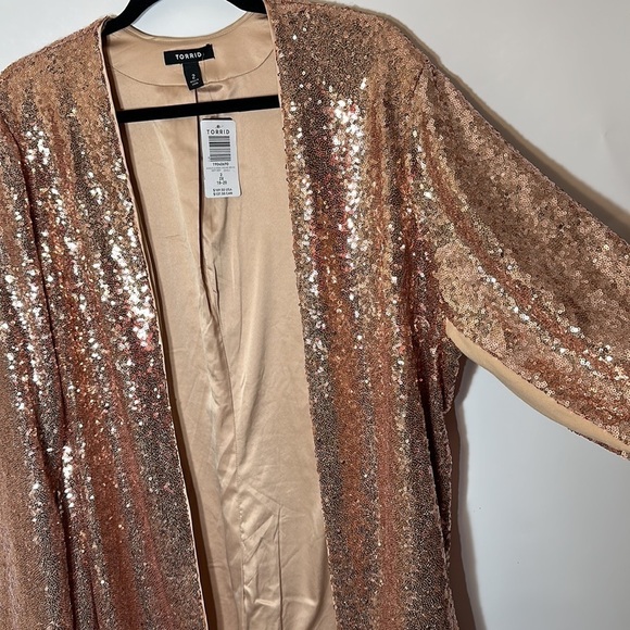 Torrid STRETCH SEQUIN MESH LONG LINE jacket blazer - Picture 12 of 14